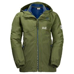 Jack Wolfskin Uniseks 3-in-1 jas voor kinderen, 3-in-1 jas voor jongens, waterdicht, winddicht, ademend, 3-in-1 jas