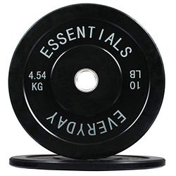 BalanceFrom Everyday Essentials kleurgecodeerde olympische bumperplaat halterschijf met stalen naaf, paren of sets, zwart