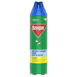 Baygon Mosche e Zanzare Spray Insetticida, Azione Rapida, Protezione a Lunga Durata, 1 Confezione da 400 ml