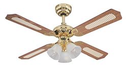 Westinghouse Lighting Princess Trio Plafondventilator, 180 W, metaal, eiken/rotan