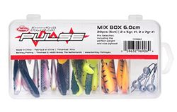 Berkley Pulse Shad gummifiskedrag och jigghuvud krokset – set med paddel svans gummibete med matchande jiggädda för gädda, abborre, gös, 60 mm