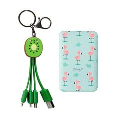 WONDEE Universele oplader 3-in-1 Kiwi + powerbank Wireless 5.000 mAh Flamingo's