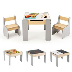 Generisch Table pour Enfant Grise - Dimensions de la Table (L x l x H) : 63,5 x 61,5 x 48 cm