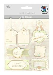 Ursus 56420067 3D Sticker Wedding Consisting of Multiple Levels High-Quality Materials Self-Adhesive for Embellishing Greeting Cards, Scrapbooking and Other Crafts One Size