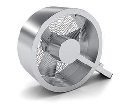 Stadler Form Q, designer ventilator van aluminium/roestvrij staal met 3 snelheidsniveaus, 40W, zilver