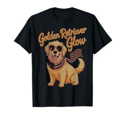 Bandiera americana Goldan Retriever USA Retrò 4 luglio Maglietta