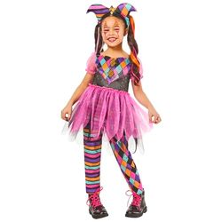 Rubies officiella Harlequin flicka, barn maskeradklänning, storlek 9-10 år