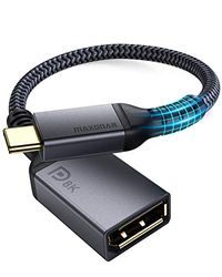 Maxonar Adaptador USB C DisplayPort 8K@60Hz DP1.4 4K@60Hz/144Hz /120Hz 5K@60Hz 2K@240Hz Adaptador Thunderbolt 3 DisplayPort HBR3 DSC for MacBook Pro Mac Mini DELL XPS VESA