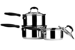 Premier Housewares Tenzo Lot de 3 casseroles Inox Manches/poignées en silice