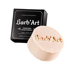 Barb'Art - Shampooing Solide cheveux normaux ou secs - Argan et Karité Bio - Homme - 100g