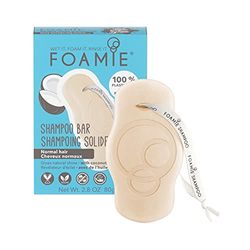 Foamie Champú sólido con aceite de coco para el cabello - Champu solido sin sulfatos ni siliconas que nutre y repara el pelo seco 100% champu vegano 80 g