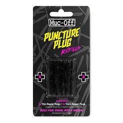 Muc-Off Pezze Riparazione Tubeless di Ricambio, Set di 5 Toppe Antiforatura Spesse e 5 Sottili, Ricambi per Kit Riparazione Tubeless Puncture Plug Repair, per Pneumatici Tubeless, Nero, Taglia Unica