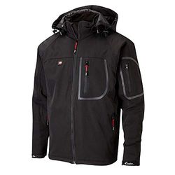 Lee Cooper LCJKT407W abbigliamento da lavoro Mens impermeabile antivento traspirante sicurezza sul lavoro completamente allineato Giacca Soft Shell, Nero, Piccolo