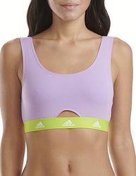 adidas Sport Cotton Logo Scoop Bralette Aquarium, aquarium, M