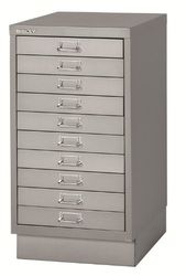 Bisley multid rawer, 29er Serie con Socket, DIN A3, 10 cajones, Metal, 355 Plata, 43.2 x 34,9 x 67 cm