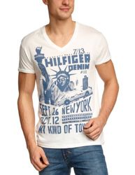 Hilfiger denim herr v-ringad 1/2 ärm t-shirt