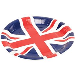 Baker Ross PJ148 Union Jack Paper Plates for VE Day 80th Anniversary - Pack of 20, Union Jack Party Supplies,23 centimetres