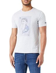 Armor Lux T-shirt met zeefdruk, maritiem net/grijs gemêleerd, maat M, Marijnnet/grijs gemêleerd, M