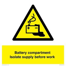 Vano batteria Isolate alimentazione prima del lavoro Segno - 300x300mm - S30