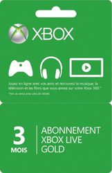 Carte Xbox 360 Live Gold 3 mois - Posa Cards