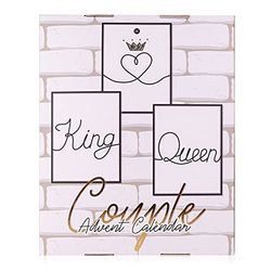 accentra Beauty Calendario dell'Avvento King & Queen per coppie con 24 prodotti da bagno, cura personale e accessori per un periodo dell'Avvento vario e coccoloso