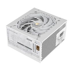Mars Gaming MPB850SI, Alimentation PC ATX 850W, Garantie 7 Ans, 80Plus Bronze 230V, 90% d'Efficacité, Ventilateur SI Extreme Silence avec Noyau en Cuivre, Technologies AI2-RPM, DC-DC et SMD, Blanc