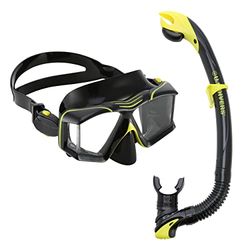 US.Divers Combo Sideview | Kit de Buceo para Adultos, Máscara y Tubo Snorkel con Visión Panorámica de 180°, Protección UV, Lentes Antiempaño, Tubo Snorkel con Válvula de Purga, para Hombres y Mujeres