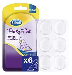 Scholl Party Feet, almofadas protetoras pontos sensíveis com tecnologia de gel ativo, adaptáveis a todos os tipos de calçados, 6 almofadas, 6 unidades, 1
