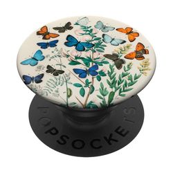 Mariposa, flor, vendimia, composición, ilustración PopSockets PopGrip Adhesivo