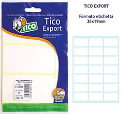 Tico E-3819A zak met 210 etiketten, wit, handbeschrijfbaar, 38 x 19 mm, 10 vellen