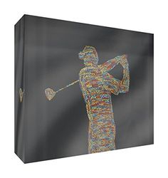 Feel Good Art golfa5blk-01it Jugador Token Decorativo De AcríLico, Lijado a Diamante con Dibujo Moderno motivador
