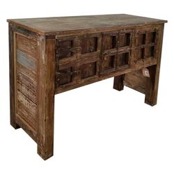 Recibidor De Madera Acabado Artesanal Marron_AlexandreHouse