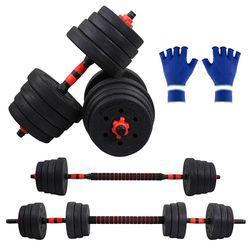 Mobiclinic®, Manubri regolabili 30 kg, 2 in 1, Set di Pesi, Manubri, Barra di Collegamento, Portatile, Impugnatura Antiscivolo, Maxifit, Palestra Domestica, Fitness