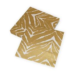 Wild Kingdom White & Gold Napkin Dinner - 20 Per Package