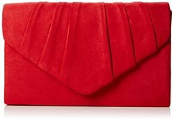 SwankySwans Vrouwen Iggy Suede Velvet Envelop Party Prom Clutch Bag Clutch, Rood (Rood)