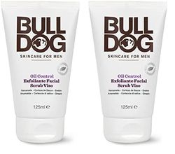 Bulldog Oil Control Face Scrub 125ml - Esfoliante Viso Uomo Specifico per Pelli Grasse all'Amamelide, Corteccia di Salice e Ginepro (Confezione da 2)