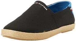 Tommy Hilfiger Alpargatas para Hombre Basic Tommy Flat Calzado de Tela, Negro (Black), 46