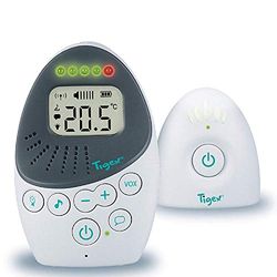Tigex Babyphone Easy Protect Plus, oplaadbare babyfoon met eco-modus, walkietalkie, slaapliedje en nachtlampje