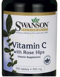 Swanson Vitamina C con Escaramujo - Suplemento Antioxidante para Refuerzo Inmunológico y Salud General - 500 tabs