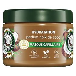 Herbal Essences Hydratation Masque Parfum Noix de Coco 500ml Cheveux Abîmés, Aide à Nourrir et Lisser, pour des Cheveux Doux, Ingrédients d'Origine Naturelle, Végan et Non Testé sur les Animaux