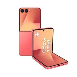 Samsung Galaxy Z Flip7 AI Phone, Thin & Light Foldable Design, Large Cover Screen, 50MP Camera, 512GB Storage, 12GB Memory, 4300mAh Battery, Coralred, 3 Year Samsung Extended Warranty (UK Version)