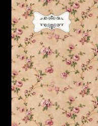 Vintage floral notebook,journal vintage: A4,soft cover,90 pages