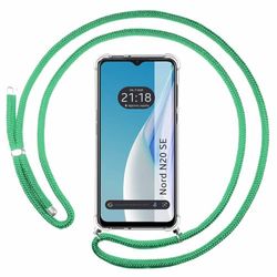 Tumundosmartphone Transparent Hanging Case for Oneplus Nord N20 SE with Water Green Cord
