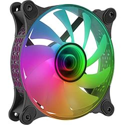 Mars Gaming MF-3D Noir, Ventilateur ARGB 360° 12cm, Miroir Infinity 3D, Système Anti-Vibration, Ultra-Silencieux, Compatibilité Totale