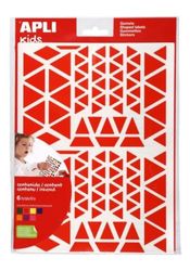 APLI Kids 102607 - Driehoekstickers met verwijderbare lijm, 720 zelfklevende stickers, 6 kleuren.