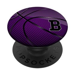 Pallacanestro iniziale lettera B Bball viola colorato basket PopSockets PopGrip Intercambiabile