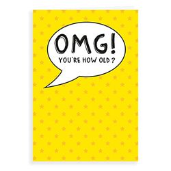 Humor roligt födelsedagskort OMG youre how old – 17,8 x 12,7 cm – Regal Publishing