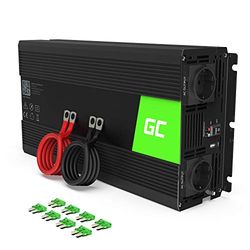 Green Cell® 1500W/3000W 24V 220V/230V Convertisseur Pur Sinus de Tension Volts Camion Solaire Power Inverter sinusoïdale DC AC, Onduleur Transformateur avec Allume Cigare Prise Electrique
