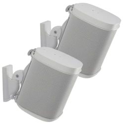 Sanus Soportes de Pared Ajustables para Altavoces diseñados para SONOS One, Play:1 & Play:3 – Par (Blanco)