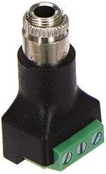 DeLOCK 65878 3 pin 3,5 mm zwart, groen, roestvrij staal - kabelaansluit-/adapter (3 pin, 3,5 mm, vrouwelijk, zwart, groen, roestvrij staal)